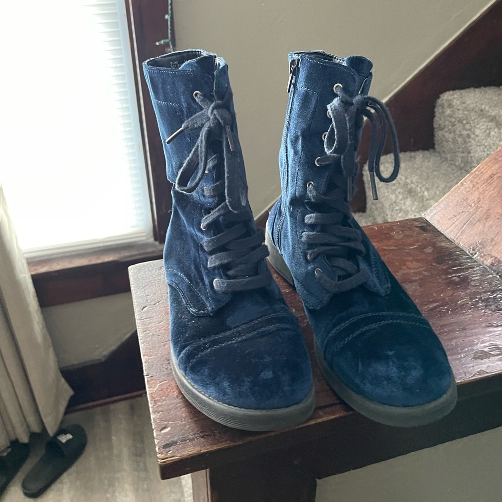 Blue velvet boots from kohls